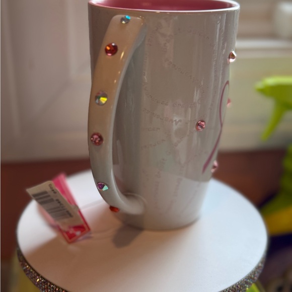 Pink Ribbon Ceramic Mug with Rhinestone accents! - Picture 5 of 7